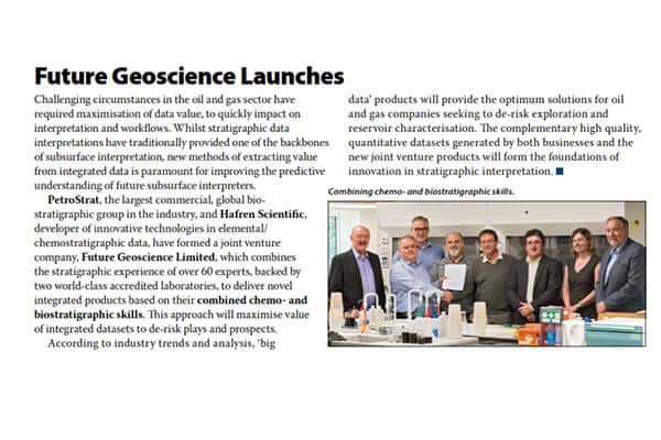 Article on Future Geosciences in GEO ExPro Magazine